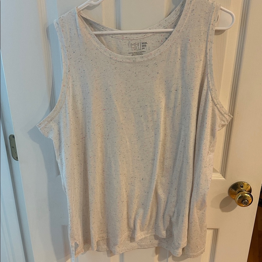 Time and Tru Light Gray Speckled Tank Top